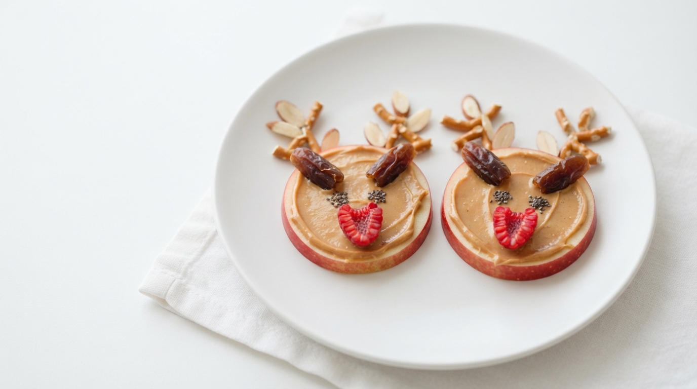 Renos de manzana para Navidad